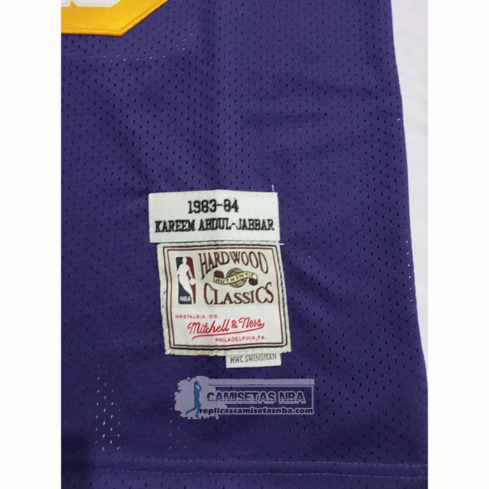 Camiseta Los Angeles Lakers Kareem Abdul-Jabbar NO 33 Mitchell & Ness 1983-84 Violeta